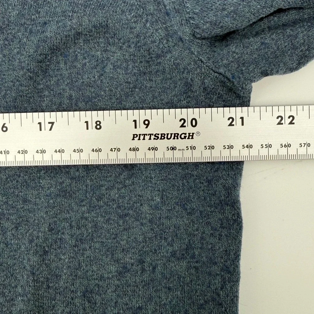 Banana Republic Men's Blue Heather 1/4 Zip Pullover Sweater Cashmere Blend Large